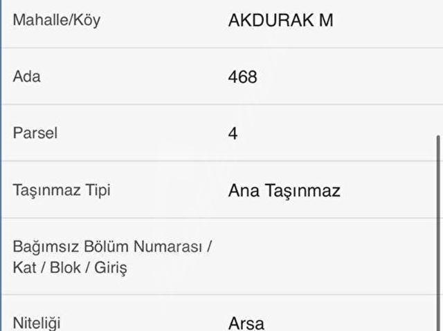 Akdurak Mahallesi, Kandıra içerisinde satılık Arsa