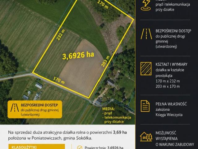 Grunt na sprzedaż w Poniatowicze, powiat sokólski