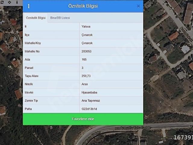 Çinarcik, Yalova içerisinde satılık Arsa