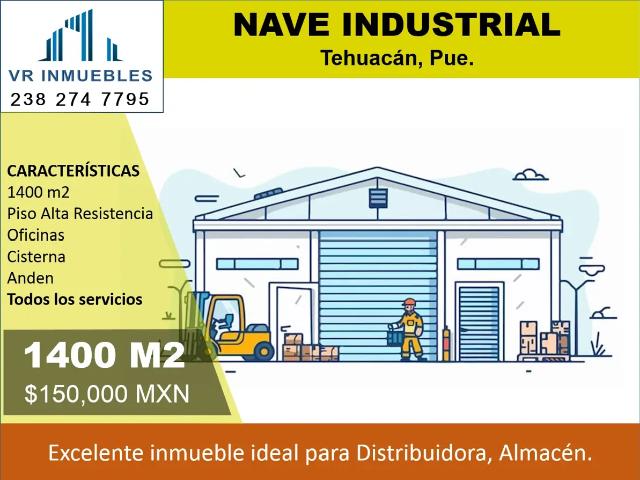 Nave Industrial en renta en Tehuacán, Puebla