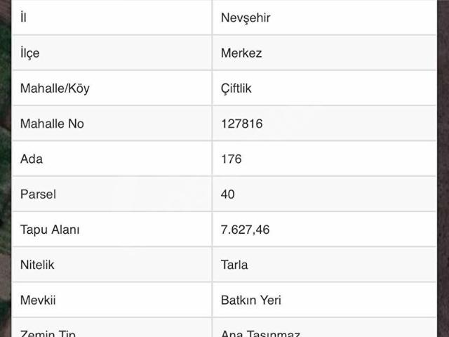 Nevşehir Merkez, Nevşehir içerisinde satılık Arsa