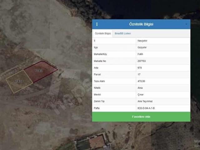 Nevşehir Merkez, Nevşehir içerisinde satılık Arsa