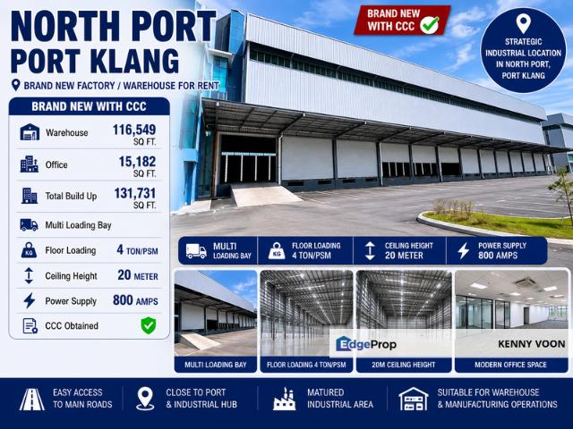 Warehouse for rent in Port Klang, Selangor