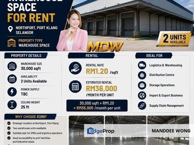 Warehouse for rent in Port Klang, Selangor