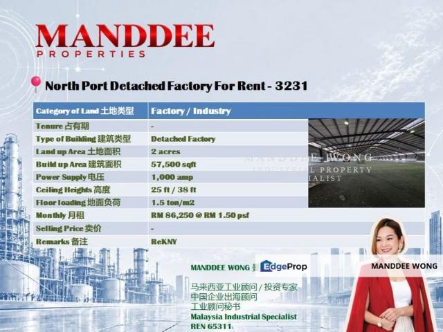 Warehouse for rent in Pelabuhan Klang, Bandaraya Klang