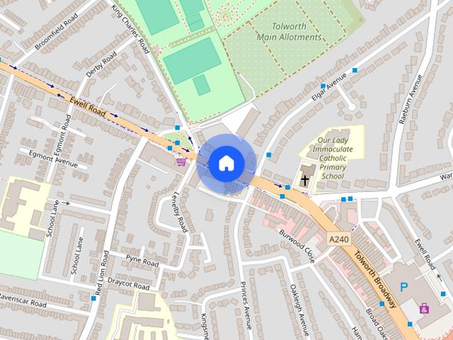 Apartment for rent in Tolworth, Greater London