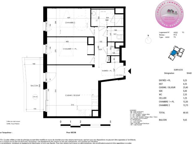 Appartement vente à La Galonnais, Chevaigné
