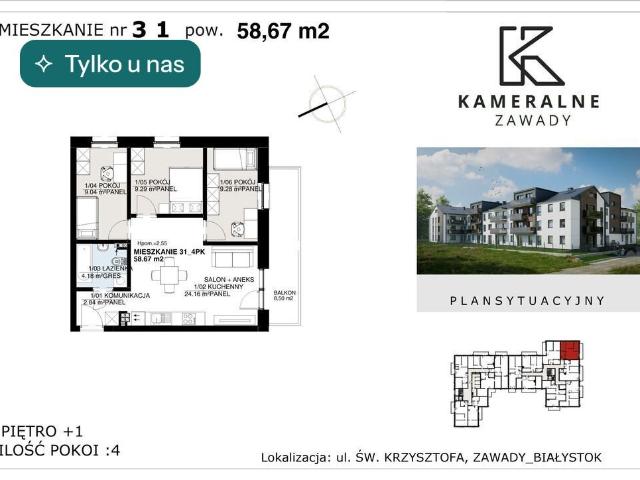 Mieszkanie na sprzedaż w Białystok, Podlaskie