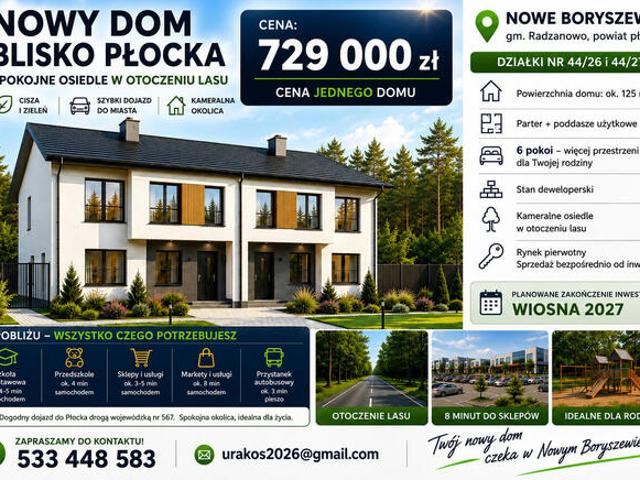 Dom na sprzedaż w Radzanowo, powiat płocki