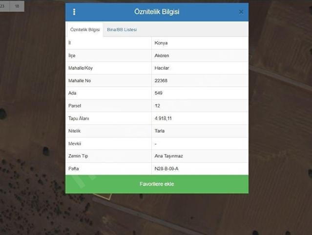 Ağalar, Akören içerisinde satılık Arsa