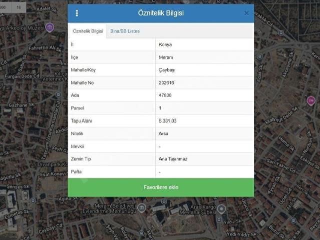 Çaybaşı Mahallesi, Meram içerisinde satılık Arsa