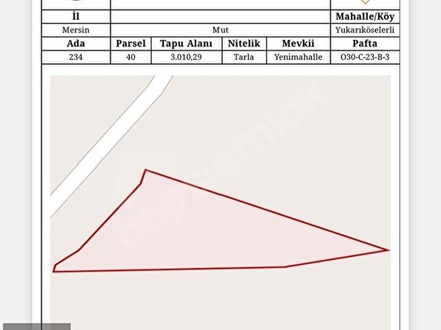 Mut, Mersin içerisinde satılık Arsa