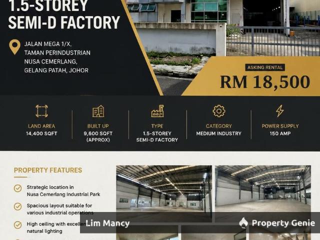 Warehouse for rent in Bukit Ledang, Johor