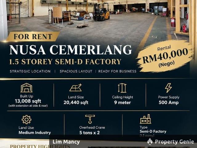 Warehouse for rent in Bukit Ledang, Johor