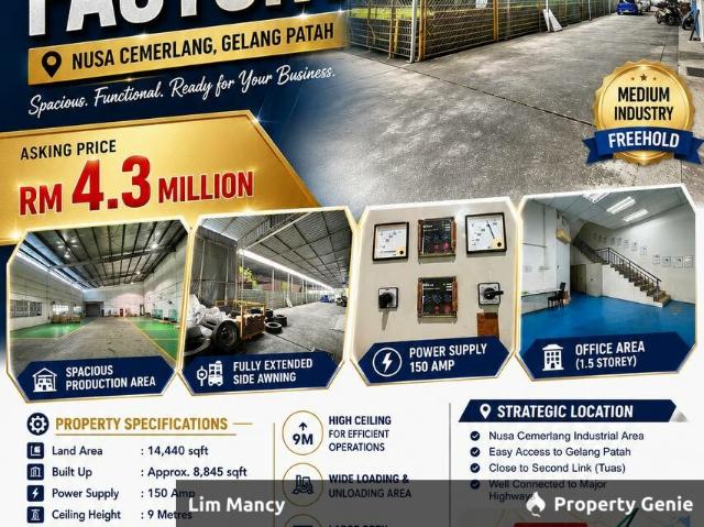 Warehouse for sale in Bukit Ledang, Johor