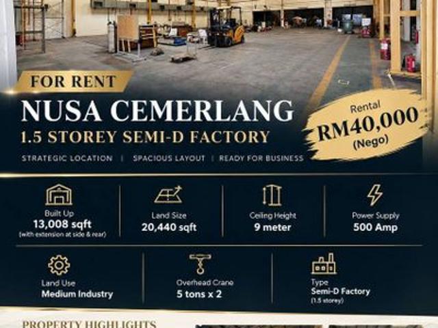 Warehouse for rent in Bukit Ledang, Johor