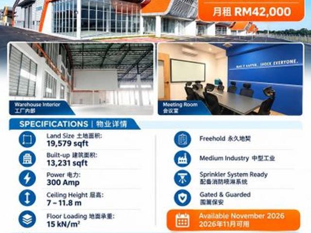Warehouse for rent in Kediaman Kakitangan Daerah JKR Johor Bahru, Iskandar Puteri