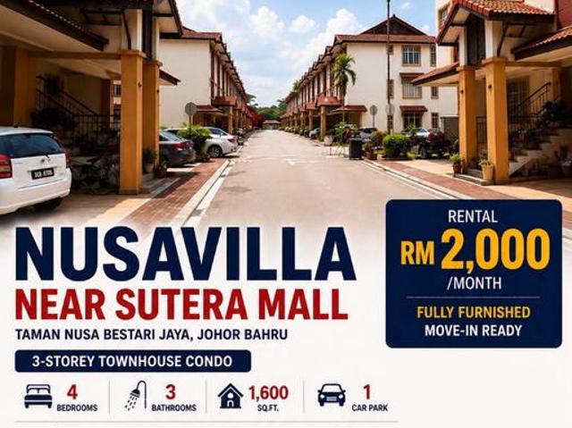 Townhouse for rent in Johore Bahru, Johor