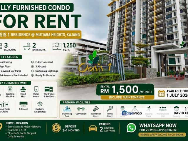 Condominium for rent in Kajang, Langat