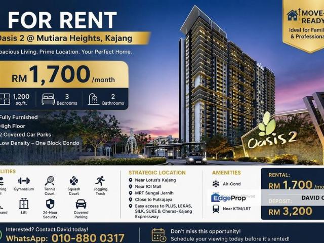Condominium for rent in Kajang, Langat