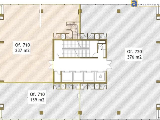 Oficina en Venta en Edificio Esmeralda piso 7 2 amplias oficinas, 2 bodegas y 6 estacionamientos