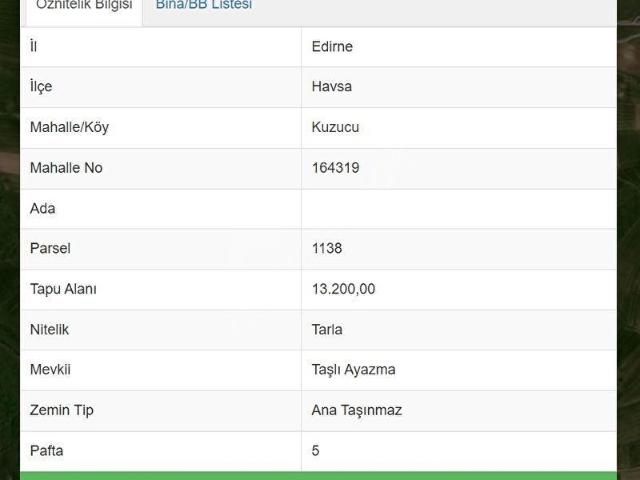 Havsa, Edirne içerisinde satılık Arsa