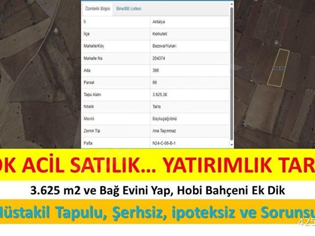 Korkuteli, Antalya içerisinde satılık Arsa
