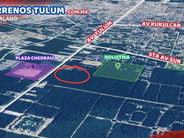 Oportunidad terreno a unos metros del nuevo centro comercial Chedraui tulum