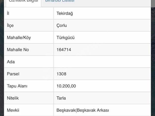 Çorlu, Tekirdağ içerisinde satılık Arsa