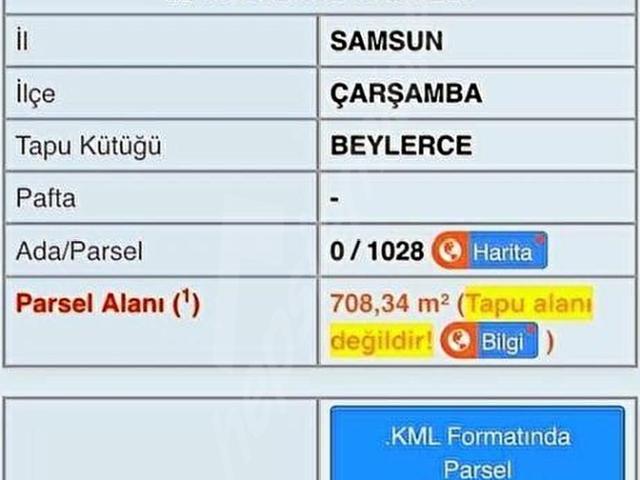 Çarşamba, Samsun içerisinde satılık Arsa