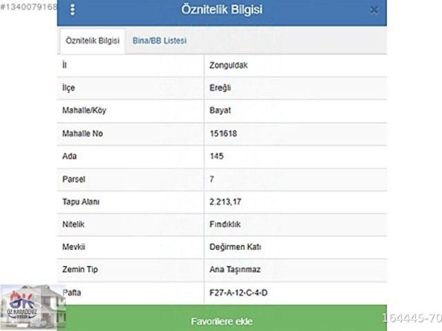 Ereğli, Zonguldak içerisinde satılık Arsa