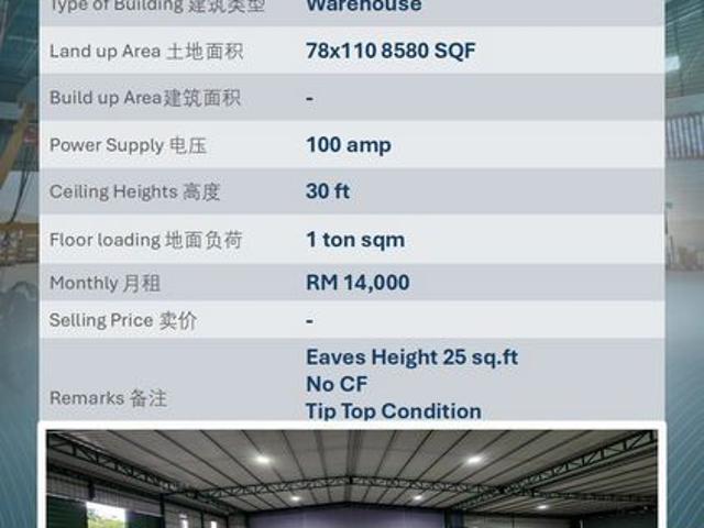Warehouse for rent in Port Klang, Selangor