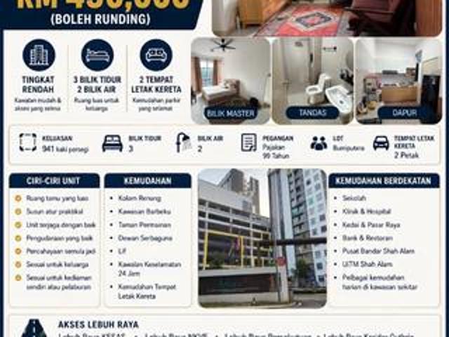Apartment for sale in Shah Alam, Petaling