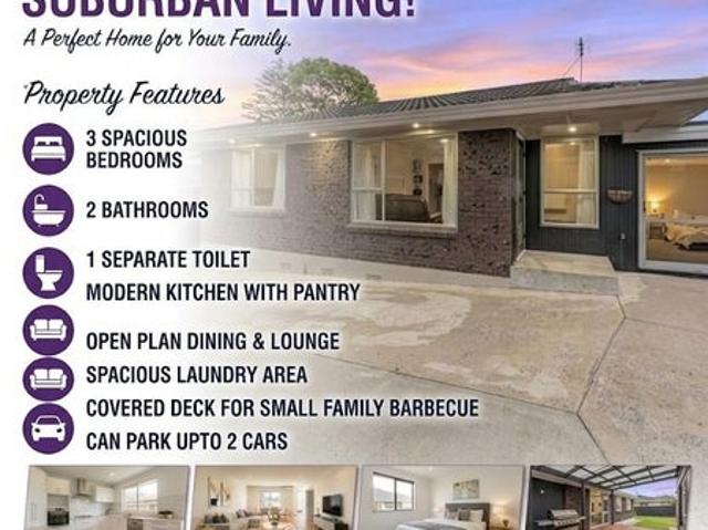 Apartment for rent in Middlemore, Ōtara-Papatoetoe