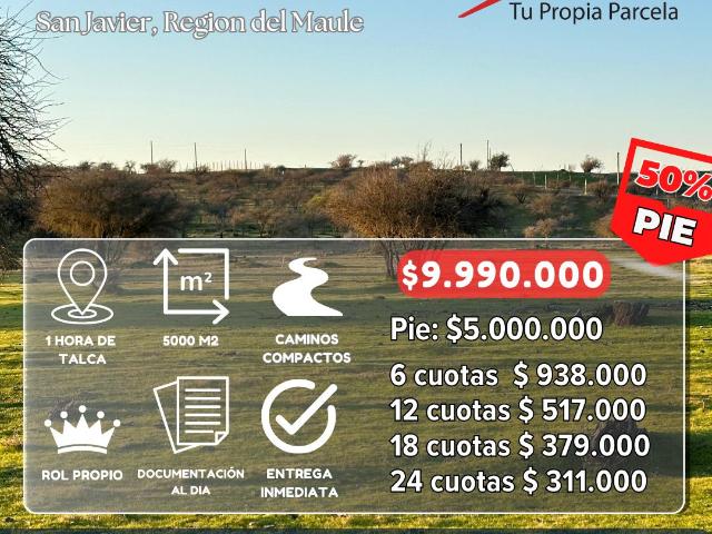 Parcela en San Javier, 5000m2 con Rol y Crédito Directo!