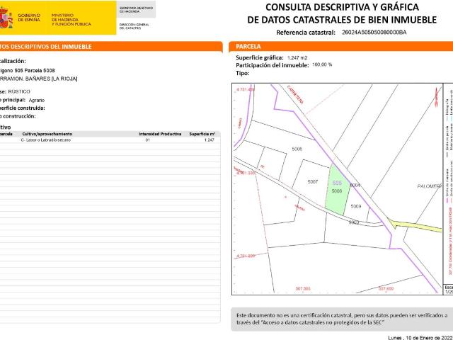 Terreno en venta en Bañares, La Rioja