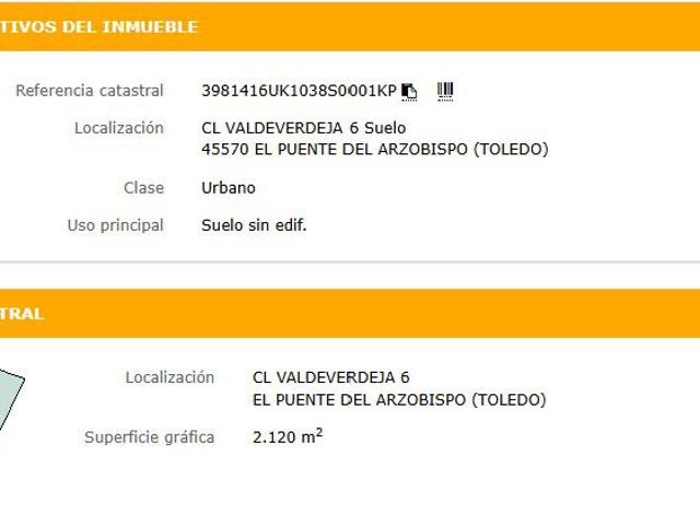 Terreno en venta en El Puente Del Arzobispo, Castilla-La Mancha