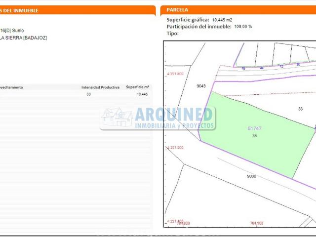 Terreno en venta en Sierra Suroeste, Extremadura
