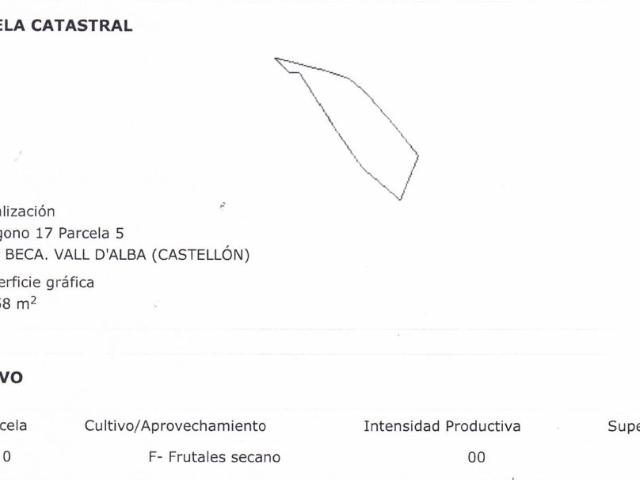 Terreno en venta en Vall D'alba, Valencia