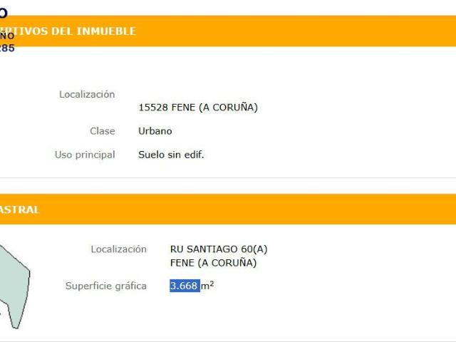 Terreno en venta en Fene, Ferrol