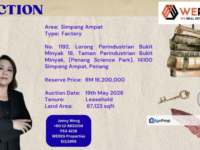 Warehouse for sale in Wellesley, Penang