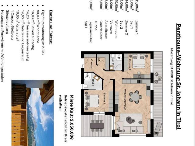 Apartment mieten in Apfeldorf, St. Johann in Tirol