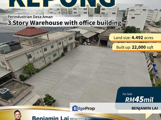 Warehouse for sale in Kepong, Kuala Lumpur