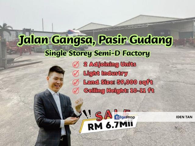 Warehouse for sale in Pasir Gudang, Johor Bahru