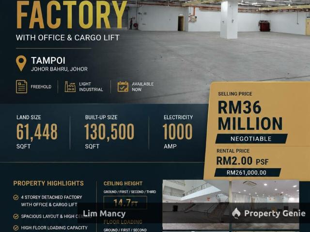 Warehouse for sale in Johore Bahru, Johor