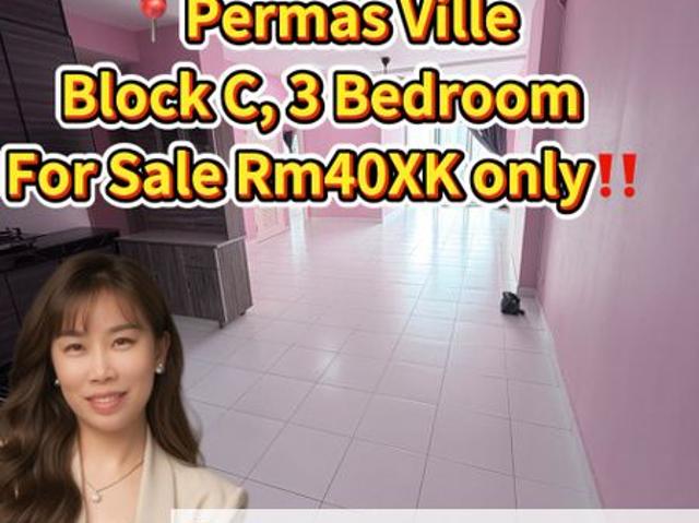 Condominium for sale in Bandar Baru Permas Jaya, Plentong