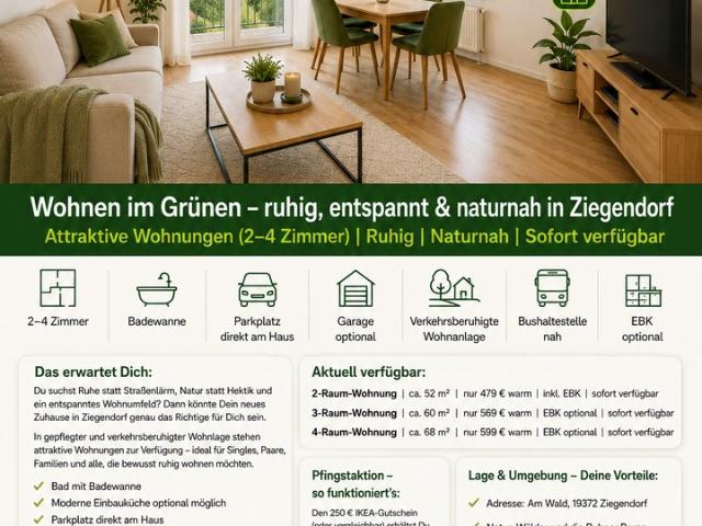 Wohnung mieten in Ziegendorf, Mecklenburg-Vorpommern