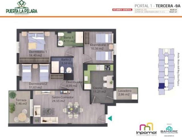 Piso en venta en Badajoz, La Pilara