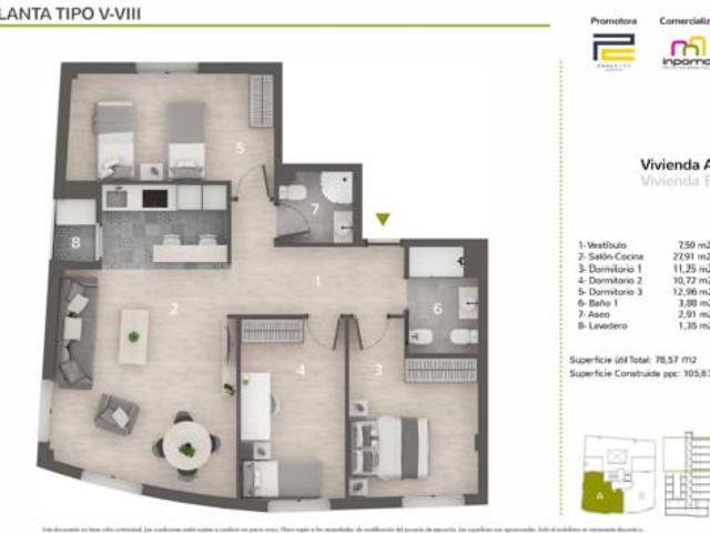 Piso en venta en Antonio Domínguez, Tierra de Badajoz
