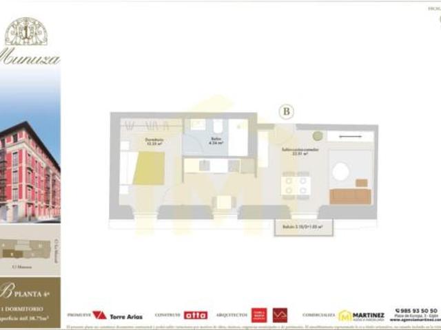 Piso en venta en Los Campos, Gijón